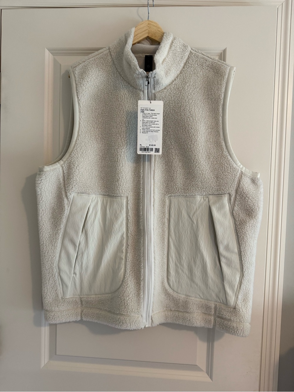 New Lululemon High Pile Fleece Vest Bone Men’s Size XL
